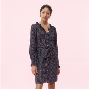 Rebecca Taylor Dot Print Tie Front Dress